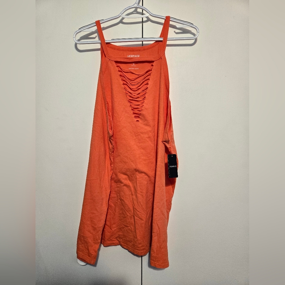 NWT Torrid Heritage Vintage Cotton Slashed‎ High Neck Cami Size 3X